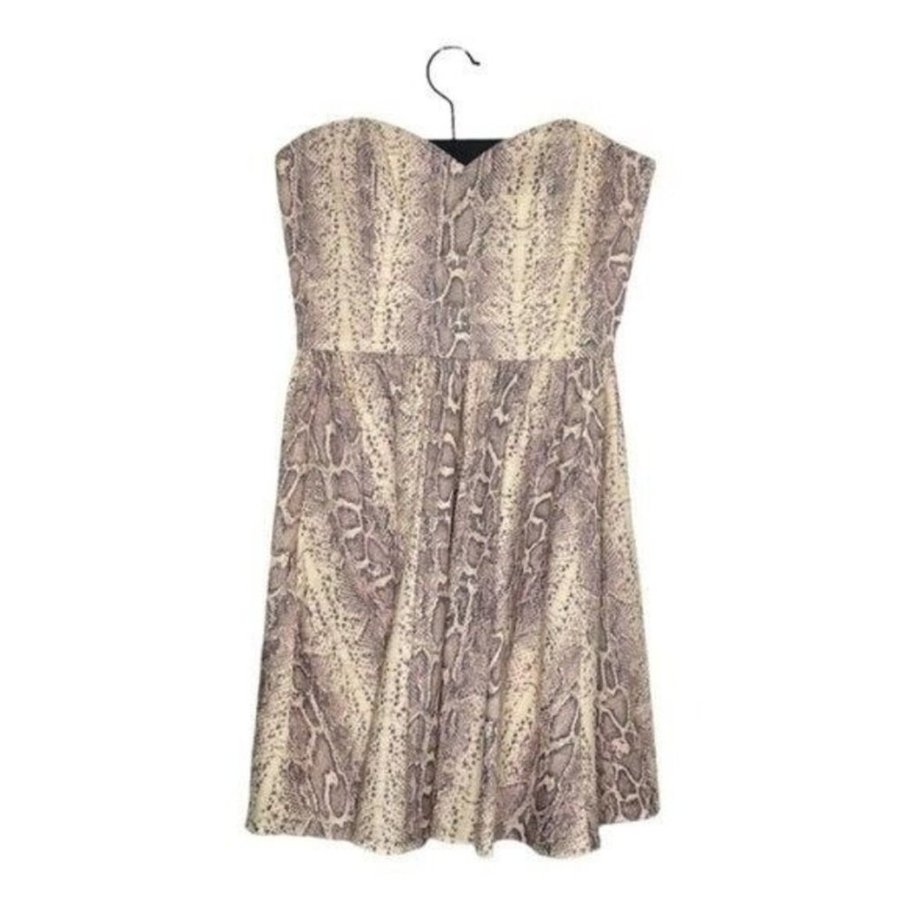 Jay Godfrey Snakeskin Print Strapless Sweetheart Fit & Flare Dress Neutral 0